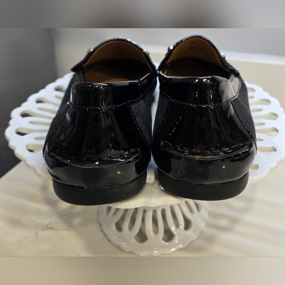 Coach "Fortunata" Black Loafers With Patent Leather Detail.  New With Tags. - Picture 8 of 10